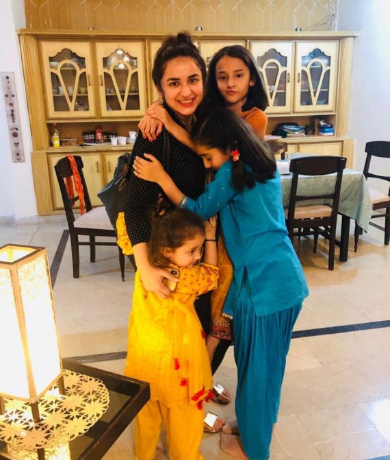 Yumna Zaidi with her Nieces